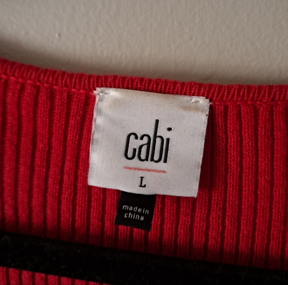 CAbi Vibrant Red Open-Front Ribbed Cardigan - Picture 2 of 5